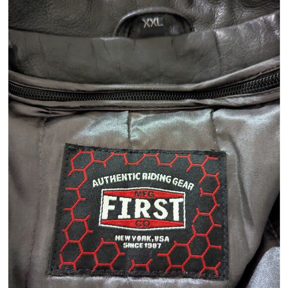 FIRST MFG Co Women's Black Leather Moto Biker Jacket XXL Authentic Riding Gear - Picture 4 of 6